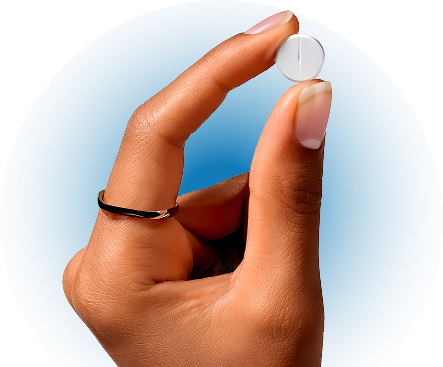 Hand pinching EContra pill